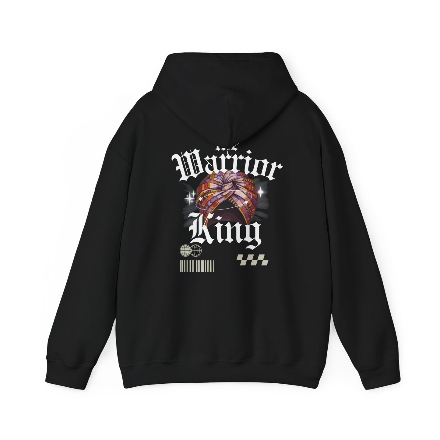 Warrior King Hoodie — Bold Gothic Lion Graphic