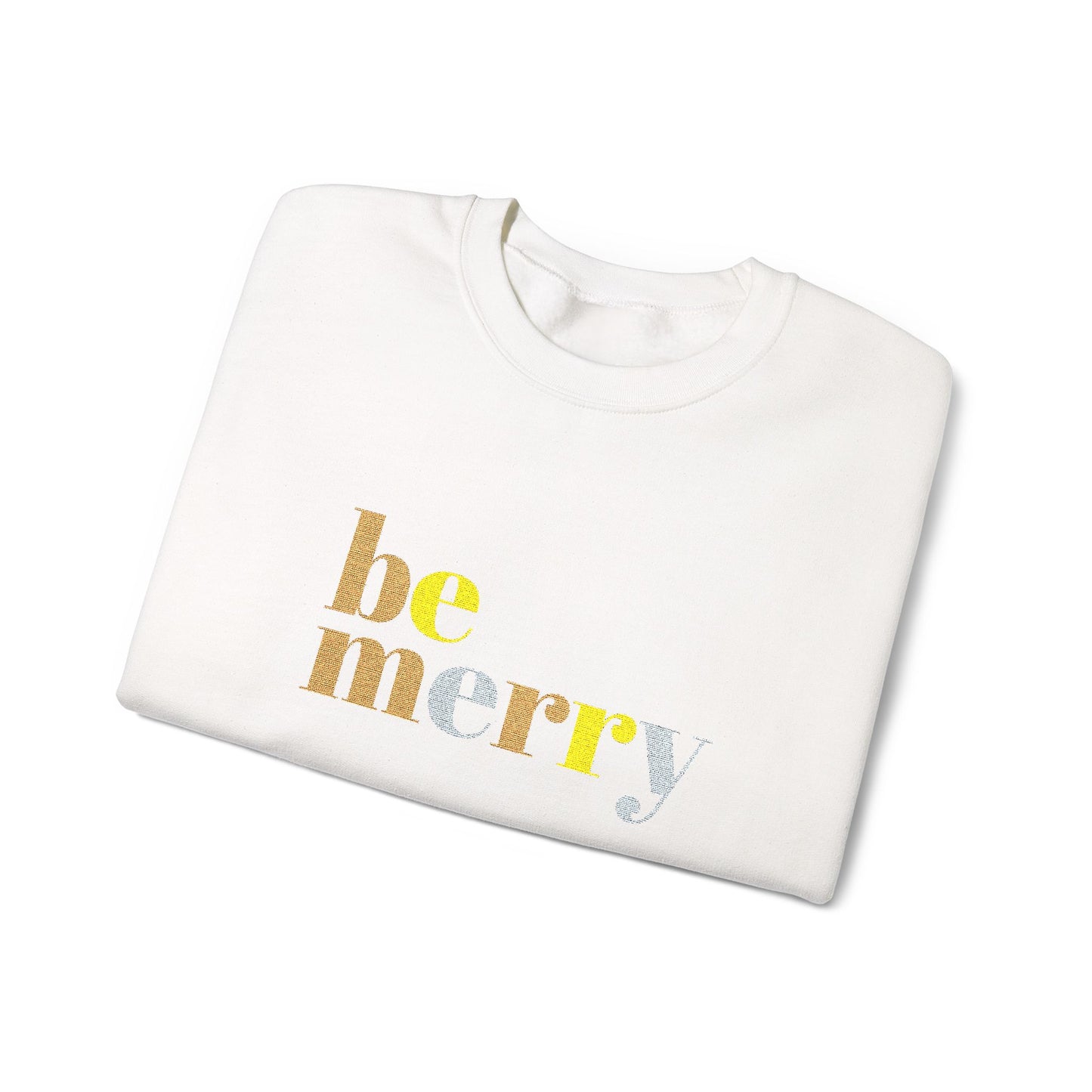 Be Merry Crewneck Sweatshirt Engraved — Festive Floral Holiday Sweatshirt