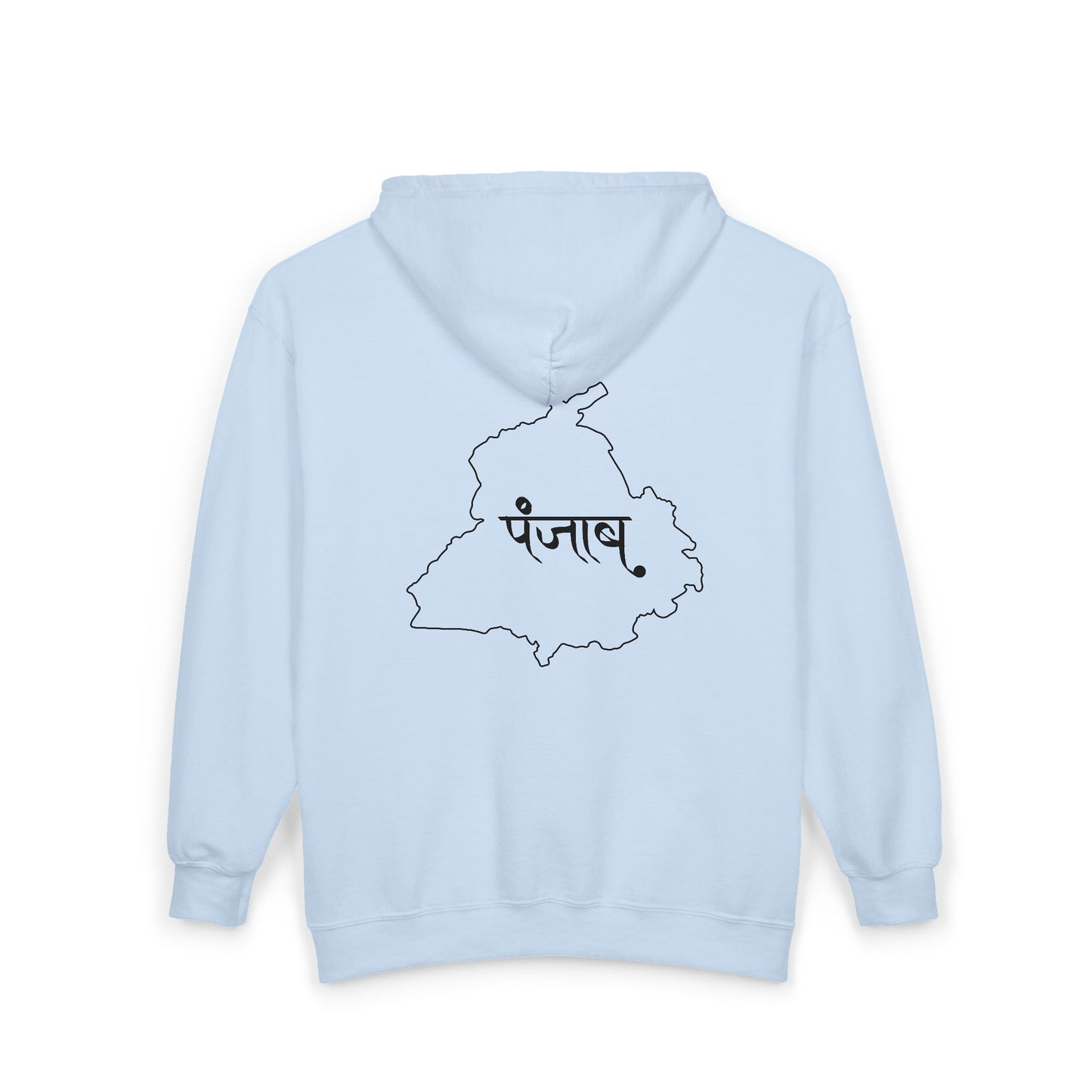 Punjab Map Unisex Zip Hoodie – Punjabi Script Back Design