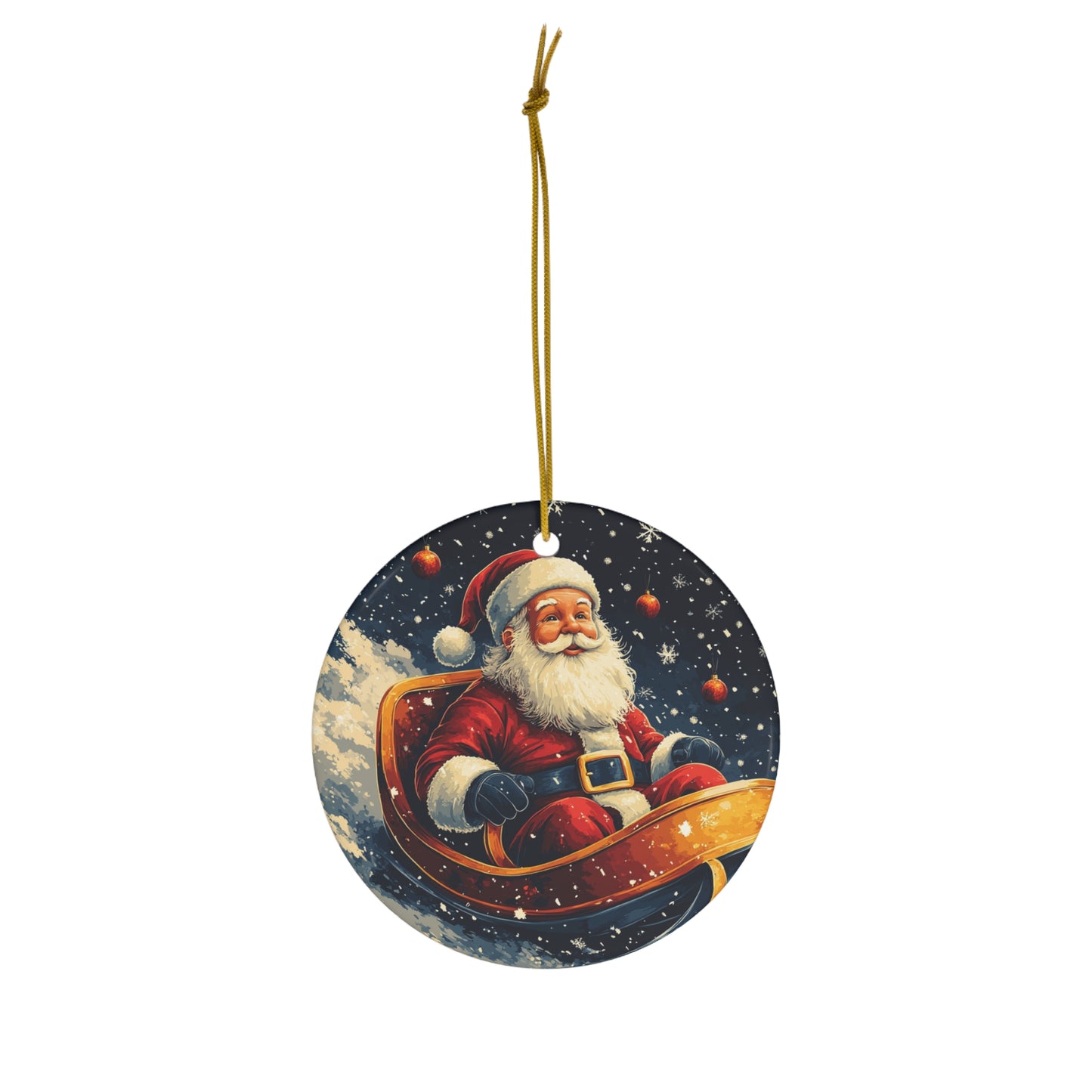 Christmas Ceramic Ornament || Double Sided