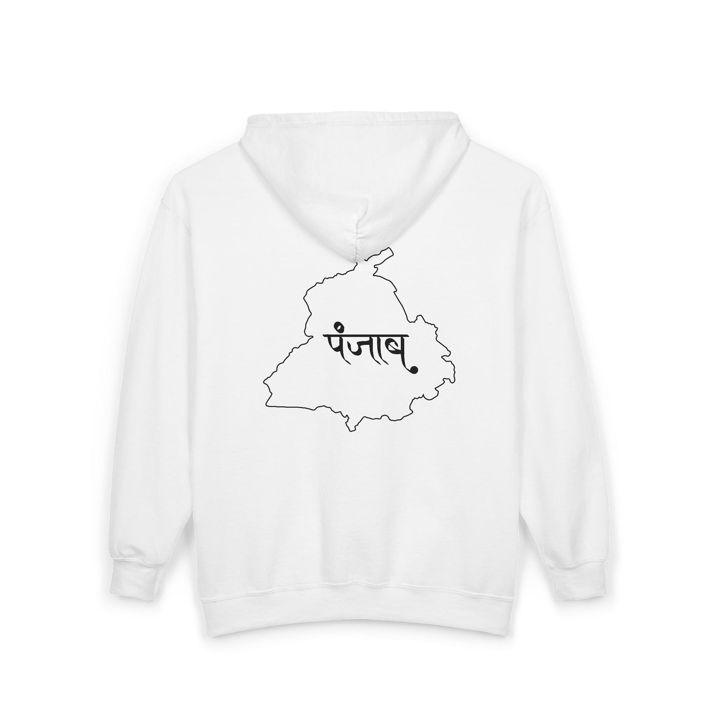 Punjab Map Unisex Zip Hoodie – Punjabi Script Back Design