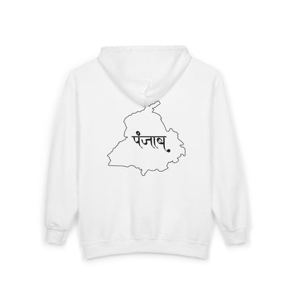 Punjab Map Unisex Zip Hoodie – Punjabi Script Back Design