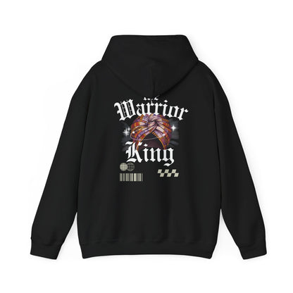 Warrior King Hoodie — Bold Gothic Lion Graphic