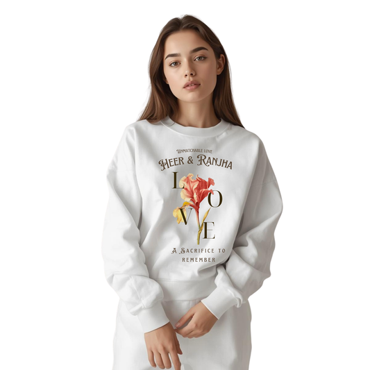 'Heer & Ranjha' -Love Floral Crewneck Sweatshirt