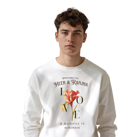 'Heer & Ranjha' -Love Floral Unisex Sweatshirt