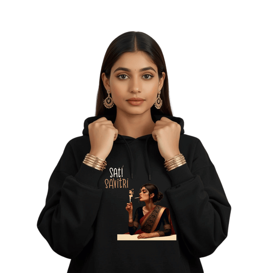 Sati Savitri—Mythic Indian Goddess Illustration Hoodie