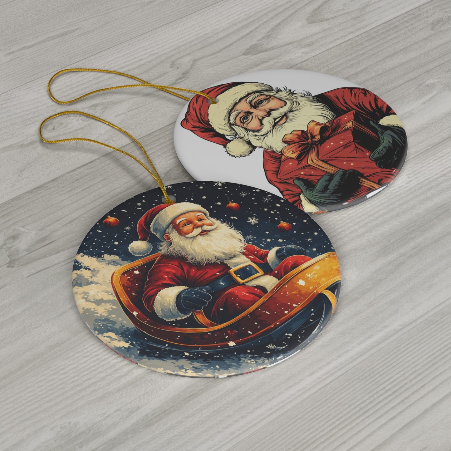 Christmas Ceramic Ornament || Double Sided