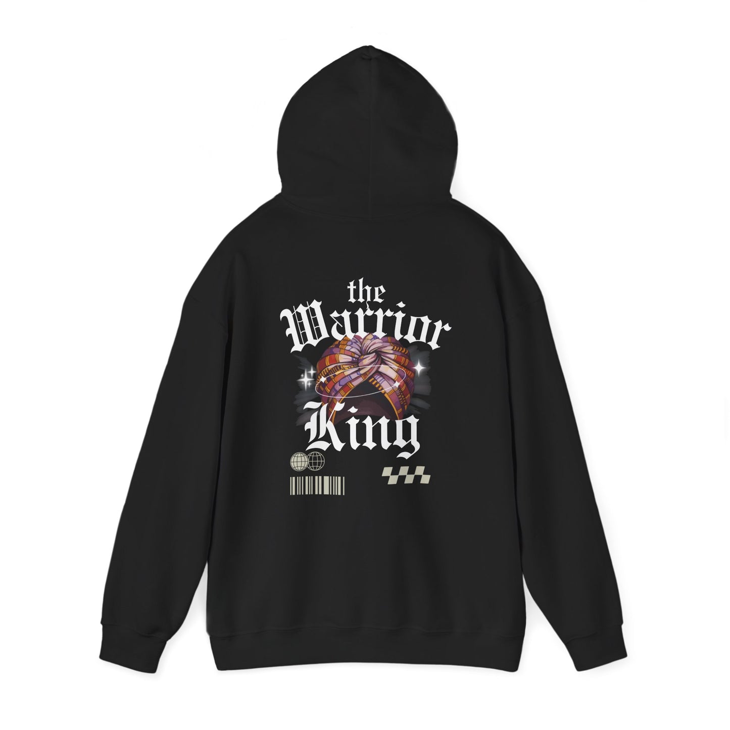 Warrior King Hoodie — Bold Gothic Lion Graphic