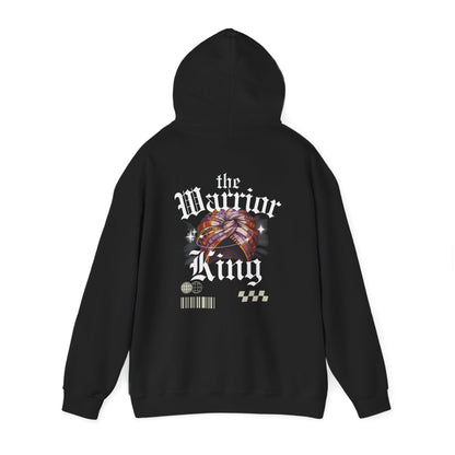 Warrior King Hoodie — Bold Gothic Lion Graphic